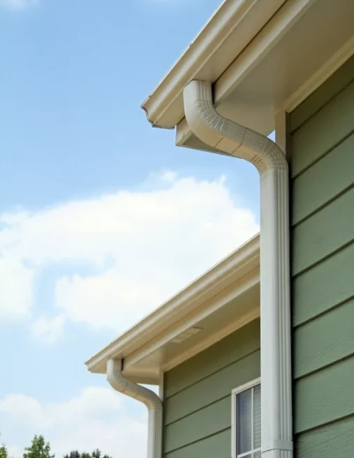 Gutter on the side of a residential home